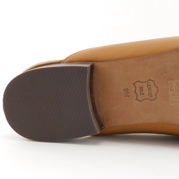 TORY BURCH Brown Tan Seahorse Loafer Mule Flats  9 - Picture 8 of 8